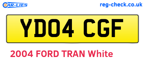YD04CGF are the vehicle registration plates.