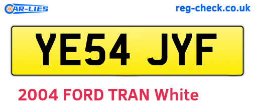 YE54JYF are the vehicle registration plates.