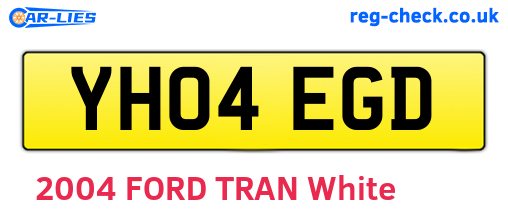 YH04EGD are the vehicle registration plates.