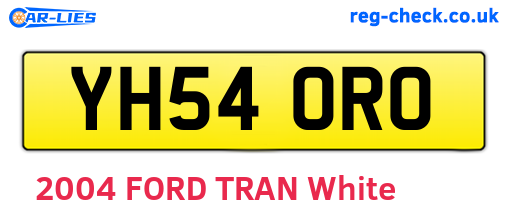 YH54ORO are the vehicle registration plates.