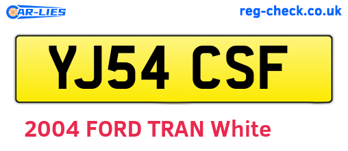 YJ54CSF are the vehicle registration plates.