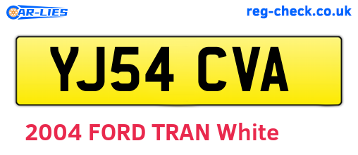 YJ54CVA are the vehicle registration plates.