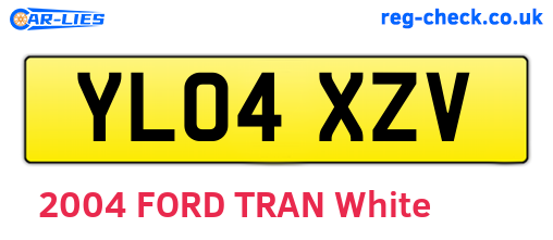YL04XZV are the vehicle registration plates.