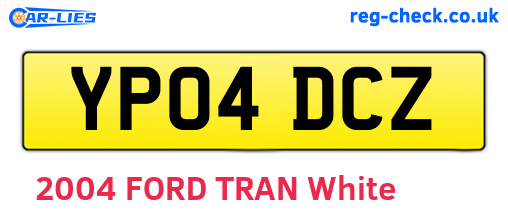 YP04DCZ are the vehicle registration plates.