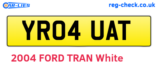 YR04UAT are the vehicle registration plates.
