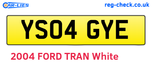 YS04GYE are the vehicle registration plates.