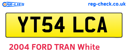 YT54LCA are the vehicle registration plates.