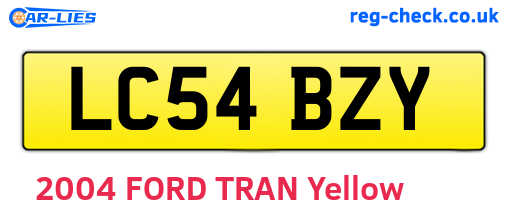 LC54BZY are the vehicle registration plates.