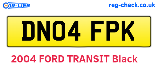 DN04FPK are the vehicle registration plates.