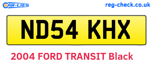 ND54KHX are the vehicle registration plates.