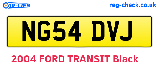 NG54DVJ are the vehicle registration plates.