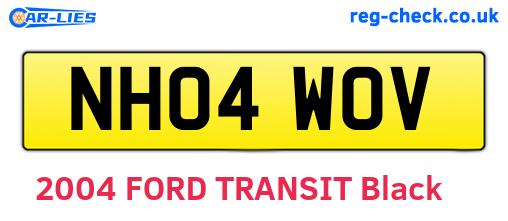 NH04WOV are the vehicle registration plates.
