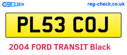 PL53COJ are the vehicle registration plates.