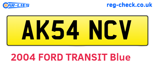 AK54NCV are the vehicle registration plates.