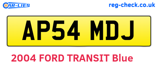 AP54MDJ are the vehicle registration plates.