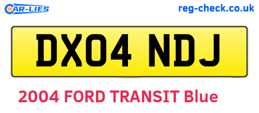 DX04NDJ are the vehicle registration plates.