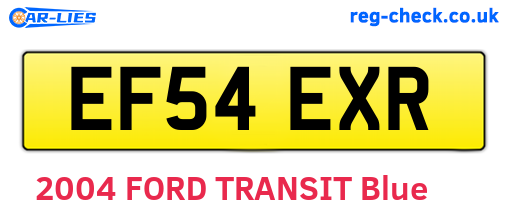 EF54EXR are the vehicle registration plates.