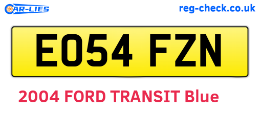EO54FZN are the vehicle registration plates.