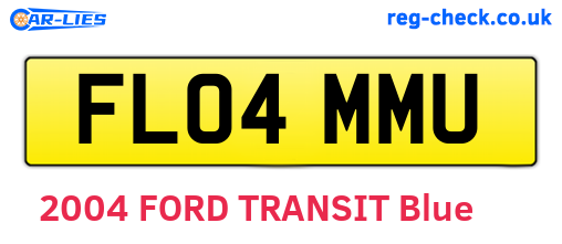 FL04MMU are the vehicle registration plates.