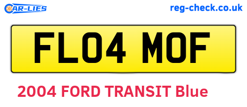FL04MOF are the vehicle registration plates.