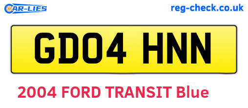 GD04HNN are the vehicle registration plates.
