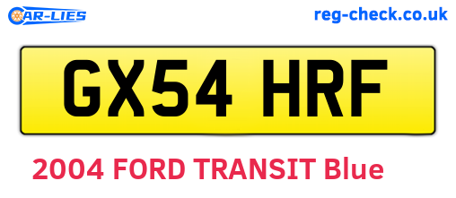 GX54HRF are the vehicle registration plates.