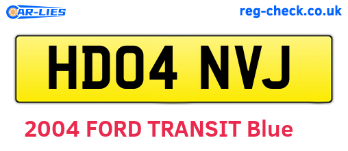 HD04NVJ are the vehicle registration plates.
