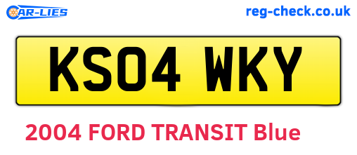 KS04WKY are the vehicle registration plates.