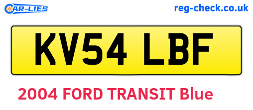 KV54LBF are the vehicle registration plates.