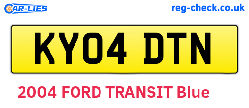 KY04DTN are the vehicle registration plates.