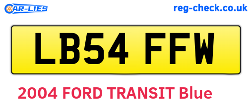 LB54FFW are the vehicle registration plates.