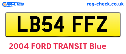 LB54FFZ are the vehicle registration plates.