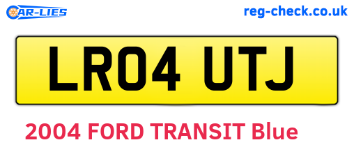 LR04UTJ are the vehicle registration plates.