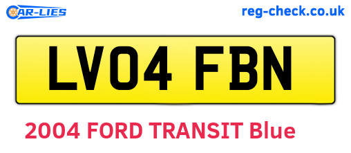 LV04FBN are the vehicle registration plates.