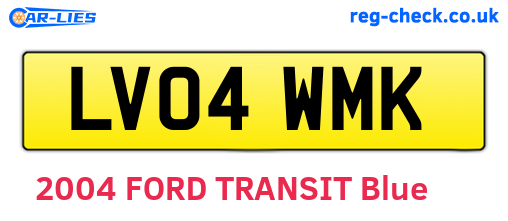 LV04WMK are the vehicle registration plates.