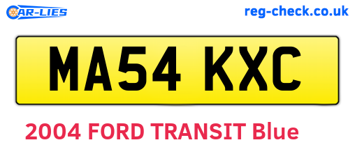 MA54KXC are the vehicle registration plates.