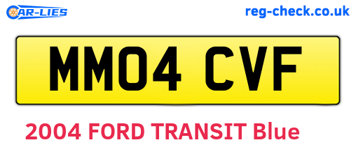 MM04CVF are the vehicle registration plates.