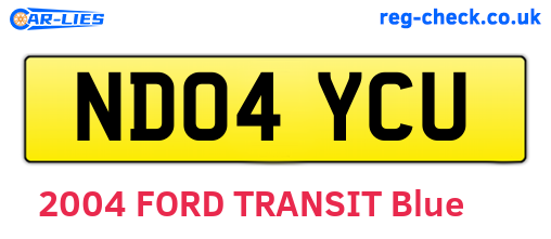ND04YCU are the vehicle registration plates.