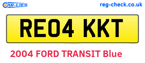 RE04KKT are the vehicle registration plates.