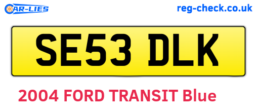 SE53DLK are the vehicle registration plates.