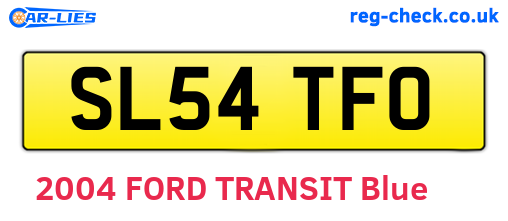 SL54TFO are the vehicle registration plates.