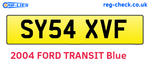 SY54XVF are the vehicle registration plates.