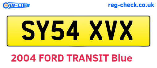 SY54XVX are the vehicle registration plates.