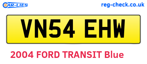 VN54EHW are the vehicle registration plates.