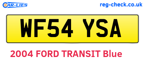 WF54YSA are the vehicle registration plates.