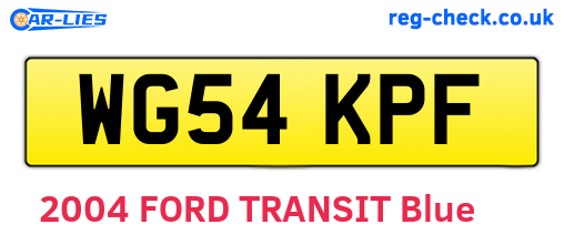 WG54KPF are the vehicle registration plates.