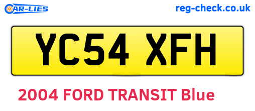 YC54XFH are the vehicle registration plates.