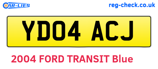 YD04ACJ are the vehicle registration plates.