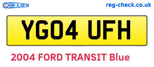 YG04UFH are the vehicle registration plates.