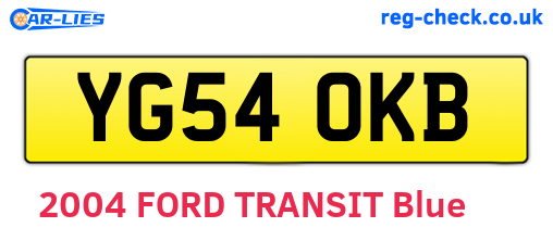 YG54OKB are the vehicle registration plates.